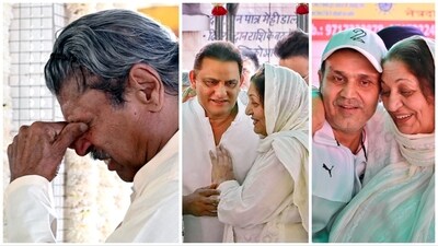 Kapil Dev and Virender Sehwag attended the last rites of legendary Indian spinner Bishan Bedi in New Delhi (ANI-PTI) Kapil Dev and Virender Sehwag attended the last rites of legendary Indian spinner Bishan Bedi in New Delhi (ANI-PTI)