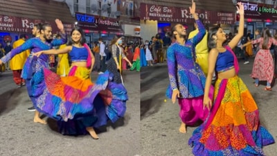 Duo dancing to Lahu Munh Lag Gaya. (Instagram/@drisyareghuram ) Duo dancing to Lahu Munh Lag Gaya. (Instagram/@drisyareghuram )