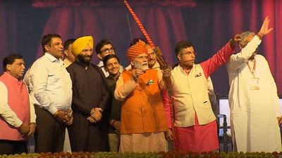 Prime Minister Narendra Modi at Delhi's Ram Leela Maidan in Dwaraka Sector 10. (Youtube) Prime Minister Narendra Modi at Delhi's Ram Leela Maidan in Dwaraka Sector 10. (Youtube)