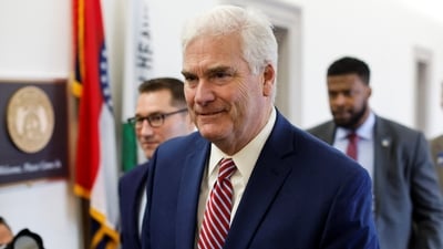 U.S. Representative Tom Emmer (R-MN) arrives for a House Republican conference meeting to choose a nominee in the race for House Speaker at the U.S. Capitol in Washington, U.S., October 24, 2023. (REUTERS)