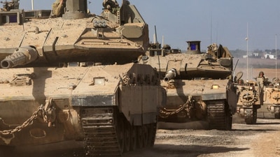IDF tanks ready for land offensive in Gaza against Hamas terrorists. IDF tanks ready for land offensive in Gaza against Hamas terrorists.