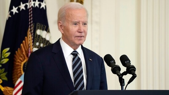 Israel-Hamas War: US President Joe Biden speaks in the East Room of the White House. (AP)