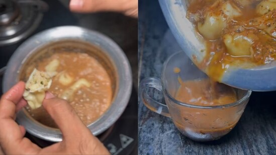 The making of this momos chai has sparked a flurry of angry reactions from tea lovers. (Instagram/@foodiekashif)