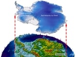 An illustration shows how a landscape the size of Belgium located in Wilkes Land, East Antarctica would appear if the thick ice sheet covering it were lifted away. The landscape was discovered by scientists who used airborne ice penetrating radar measurements and satellite observations. 