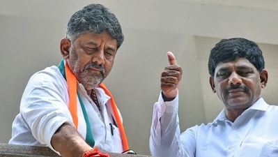 Karnataka DCM DK Shivakumar and his brother DK Suresh. Karnataka DCM DK Shivakumar and his brother DK Suresh.