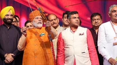 Prime Minister Modi attended an event in Dwarka in the national capital and said Dussehra should also mark the burning of ideologies which are not about India's development but about fulfilling selfish interests. (ANI) Prime Minister Modi attended an event in Dwarka in the national capital and said Dussehra should also mark the burning of ideologies which are not about India's development but about fulfilling selfish interests. (ANI)