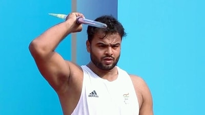 Prime Minister Narendra Modi posted this photo on his X (formerly Twitter) account congratulating Sumit Antil for winning the Gold Medal in the Men's Javelin F64 event at the Asian Para Games being held in Hangzhou (Narendra Modi twitter)