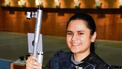 Paralympian Avani Lekhara has clinched her first gold at the ongoing Asian Para Games 2022 in Hangzhou, China. Paralympian Avani Lekhara has clinched her first gold at the ongoing Asian Para Games 2022 in Hangzhou, China.