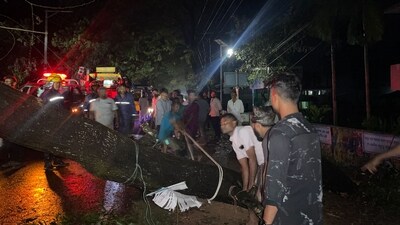 Bangladeshi men cut a fallen tree to clear a blocked road in Cox's Bazar in the early hours after the landfall of cyclone Hamoon. (AFP) Bangladeshi men cut a fallen tree to clear a blocked road in Cox's Bazar in the early hours after the landfall of cyclone Hamoon. (AFP)