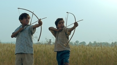 Satendra Soni and Sparsh Suman in a still from Bhagwan Bharose. Satendra Soni and Sparsh Suman in a still from Bhagwan Bharose.