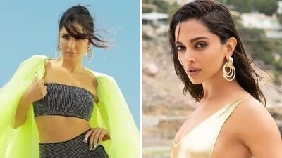 Katrina Kaif in Leke Prabhu Ka Naam and Deepika Padukone in Besharam Rang Katrina Kaif in Leke Prabhu Ka Naam and Deepika Padukone in Besharam Rang