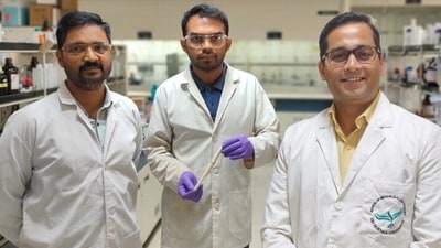 IISER Bhopal researchers developed a clear synthetic biomedical adhesive that can effectively seal and repair injured and dissected tissues. (Handout) IISER Bhopal researchers developed a clear synthetic biomedical adhesive that can effectively seal and repair injured and dissected tissues. (Handout)