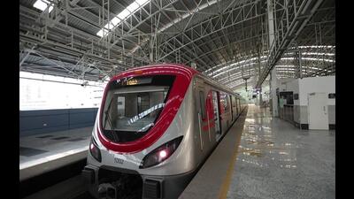 Navi Mumbai, India - Oct. 19, 2023:Metro will run after 12 years of waiting, residents demand that instead of waiting for Prime Minister Modi for the inauguration at Kharghar in Navi Mumbai, India, on Thursday, October 19, 2023. (Photo by Bachchan Kumar/ HT PHOTO) (HT PHOTO) Navi Mumbai, India - Oct. 19, 2023:Metro will run after 12 years of waiting, residents demand that instead of waiting for Prime Minister Modi for the inauguration at Kharghar in Navi Mumbai, India, on Thursday, October 19, 2023. (Photo by Bachchan Kumar/ HT PHOTO) (HT PHOTO)