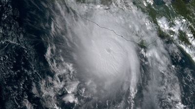 Satellite imagery provided by GOES-18 satellite shows Otis strengthening from a tropical storm into a major hurricane. Cooperative Institute for Research in the Atmosphere at Colorado State University and the National Oceanic and Atmospheric Administration (CSU/CIRA & NOAA)/Handout via REUTERS (via REUTERS)