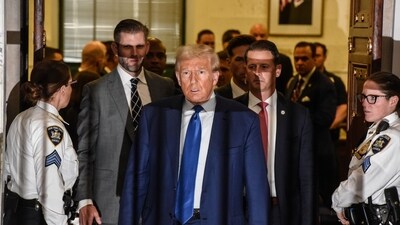 Former US President Donald Trump at New York State Supreme Court in New York, US, on Wednesday, Oct. 25, 2023. (Bloomberg) Former US President Donald Trump at New York State Supreme Court in New York, US, on Wednesday, Oct. 25, 2023. (Bloomberg)