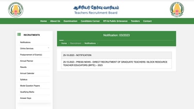 TN TRB recruitment 2023: Tamil Nadu teacher recruitment notification released (trb.tn.gov.in) TN TRB recruitment 2023: Tamil Nadu teacher recruitment notification released (trb.tn.gov.in)