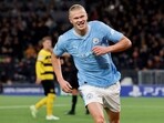 Manchester City's Erling Braut Haaland celebrates scoring their second goal