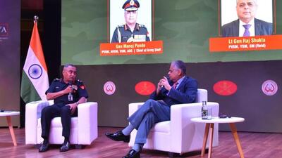 Chief of the Army Staff General Manoj Pande at curtain-raiser to Chanakya Defence Dialogue 2023 (Twitter/@adgpi)