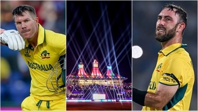 David Warner (L) and Glenn Maxwell had contrasting opinions on light shows at the 2023 World Cup stadiums (AP/PTI) David Warner (L) and Glenn Maxwell had contrasting opinions on light shows at the 2023 World Cup stadiums (AP/PTI)
