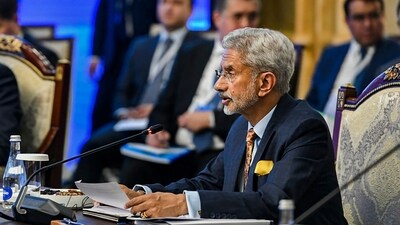 External Affairs Minister S Jaishankar addresses the 22nd session of the Council of Heads of Government of SCO, in Bishkek, Kyrgyzstan on Thursday. (PTI) External Affairs Minister S Jaishankar addresses the 22nd session of the Council of Heads of Government of SCO, in Bishkek, Kyrgyzstan on Thursday. (PTI)