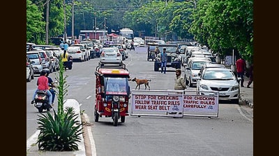 Panjab University’s first car-free day on September 22 was marked by chaos, with guards stopping vehicles from entering the campus, even though authorities had clarified it was a voluntary exercise. (HT File) Panjab University’s first car-free day on September 22 was marked by chaos, with guards stopping vehicles from entering the campus, even though authorities had clarified it was a voluntary exercise. (HT File)