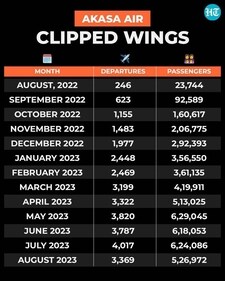The airline operated 3,369 departures in August, 648 lower than July. (HT graphics) The airline operated 3,369 departures in August, 648 lower than July. (HT graphics)