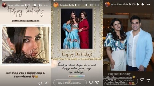 Several Bollywood celebrities also wished Raveena. Several Bollywood celebrities also wished Raveena.
