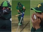 Pakistan players react in shock to Tabraiz Shamsi's LBW review