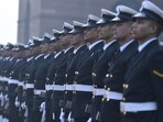Indian Navy personnel during a guard of honour ceremony in New Delhi. (Sanchit Khanna/HT File Photo) Indian Navy personnel during a guard of honour ceremony in New Delhi. (Sanchit Khanna/HT File Photo)