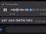 The man's breakup voice note has gone viral. The man's breakup voice note has gone viral.