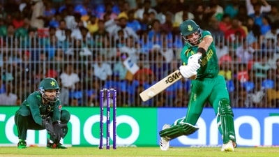 Chennai, Oct 27 (ANI): South Africa's Aiden Markram plays a shot during their match against Pakistan in the ICC Men's Cricket World Cup 2023, at MA Chidambaram Stadium in Chennai on Friday. (ANI Photo)

 (Anathakrishnan L)