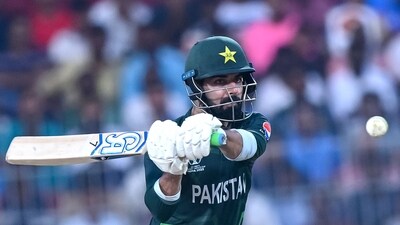 Pakistan's Shadab Khan plays a shot during the 2023 ICC Men's Cricket World Cup one-day international (ODI) match vs Afghanistan (AFP) Pakistan's Shadab Khan plays a shot during the 2023 ICC Men's Cricket World Cup one-day international (ODI) match vs Afghanistan (AFP)