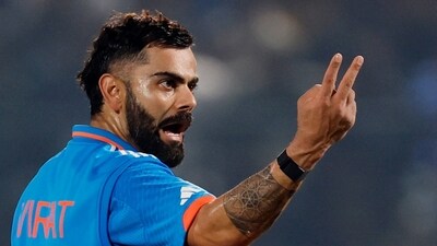 India's Virat Kohli reacts (REUTERS)