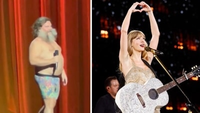 Jack Black performs Taylor Swift's Anti-Hero in boxers Jack Black performs Taylor Swift's Anti-Hero in boxers