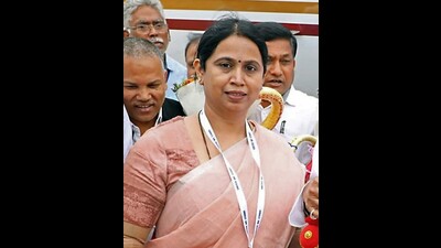 Karnataka women and child development minister Laxmi Hebbalkar on Friday told reporters that the pendant worn by her son is made of plastic and was gifted to him during a wedding ceremony. (ANI) Karnataka women and child development minister Laxmi Hebbalkar on Friday told reporters that the pendant worn by her son is made of plastic and was gifted to him during a wedding ceremony. (ANI)