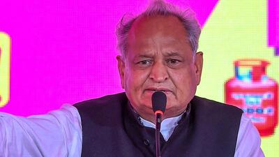 Rajasthan chief minister Ashok Gehlot said that the Congress will also provide free laptops or tablets to first-year students of government colleges (PTI) Rajasthan chief minister Ashok Gehlot said that the Congress will also provide free laptops or tablets to first-year students of government colleges (PTI)