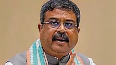 Union education minister Dharmendra Pradhan said a “controversy has been going on for some time on whether our country should be known as India or Bharat.” (PTI) Union education minister Dharmendra Pradhan said a “controversy has been going on for some time on whether our country should be known as India or Bharat.” (PTI)