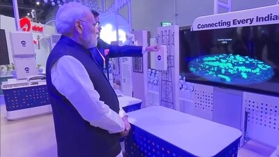 At India Mobile Congress, PM Modi said," Recently, Google has announced the manufacturing of its Pixel phone in India. Samsung's Fold 5 mobile phone and Apple's iPhone 15 are being manufactured in India. We are proud that the world is using Made in India mobile phones now."&nbsp; (ANI)