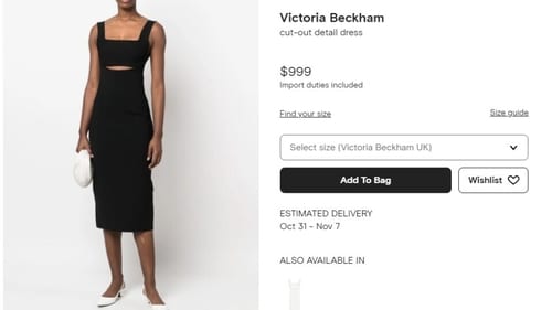 The price of the Victoria Beckham dress Deepika Padukone wore for Koffee With Karan. (farfetch.com) The price of the Victoria Beckham dress Deepika Padukone wore for Koffee With Karan. (farfetch.com)