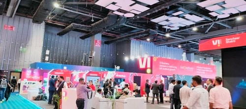 VI pavilion at Indian Mobile Congress 2023. (Singh Rahul Sunilkumar) VI pavilion at Indian Mobile Congress 2023. (Singh Rahul Sunilkumar)