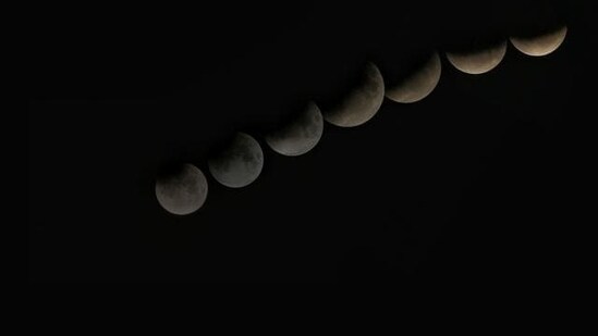 Unlike a solar eclipse, lunar eclipses are safe for direct observation with the naked eye as well as with optical viewing equipment. Binoculars or a telescope can be employed to enhance the viewing experience of the eclipse.(HT Photo/Himanshu Vyas)
