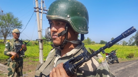 Border Security Force (BSF) personnel stand guard near India-Pakistan border. (PTI file photo)