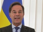 Dutch Prime Minister Mark Rutte attends a press conference.