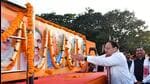 BJP national president JP Nadda during the closing ceremony of 'Sankalp Yatra', in Ranchi on Saturday. (ANI)