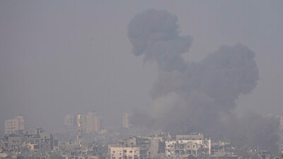 Israel-Hamas War: Smoke rises following an Israeli airstrike in the Gaza Strip, as seen from southern Israel. (AP) Israel-Hamas War: Smoke rises following an Israeli airstrike in the Gaza Strip, as seen from southern Israel. (AP)