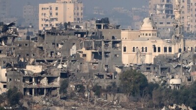 Israel-Hamas War: Damaged buildings in the northern Gaza Strip. (AFP)
