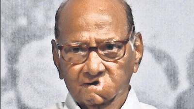 Mumbai, India - May 02, 2023: Nationalist Congress Party (NCP) chief Sharad Pawar with his wife at the launch of the second part of his autobiography ‘Lok Mazhe Sangati', at Y.B. Chavan Centre, Nariman Point, in Mumbai, India, on Tuesday, May 02, 2023. (Photo by Bhushan Koyande/HT Photo) (HT PHOTO) Mumbai, India - May 02, 2023: Nationalist Congress Party (NCP) chief Sharad Pawar with his wife at the launch of the second part of his autobiography ‘Lok Mazhe Sangati', at Y.B. Chavan Centre, Nariman Point, in Mumbai, India, on Tuesday, May 02, 2023. (Photo by Bhushan Koyande/HT Photo) (HT PHOTO)