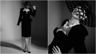 Sonam Kapoor's sister and her stylist, Rhea Kapoor, shared the pictures from the photoshoot on Instagram with the caption, "In @tamararalph Couture tonight for the opening ceremony of @mumbaifilmfestival." Celebrity stylist Abhilasha Devnani assisted Rhea in creating the look. (Instagram) Sonam Kapoor's sister and her stylist, Rhea Kapoor, shared the pictures from the photoshoot on Instagram with the caption, "In @tamararalph Couture tonight for the opening ceremony of @mumbaifilmfestival." Celebrity stylist Abhilasha Devnani assisted Rhea in creating the look. (Instagram)