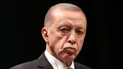 Israel-Hamas War: Turkish president Recep Tayyip Erdogan looks on during a press conference. (AFP) Israel-Hamas War: Turkish president Recep Tayyip Erdogan looks on during a press conference. (AFP)