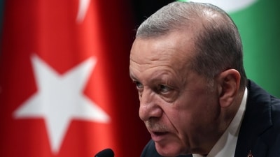 Israel-Hamas War: Turkish President Recep Tayyip Erdogan speaks. (AFP) Israel-Hamas War: Turkish President Recep Tayyip Erdogan speaks. (AFP)